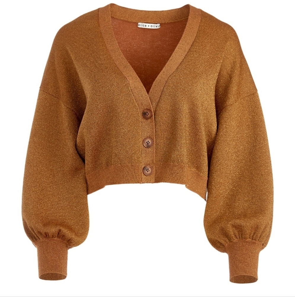 Alice + Olivia Zelina Metallic Cardigan